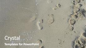  Presentation with footprints sand - Slides enhanced with relax footprints in the sand background and a  colored foreground