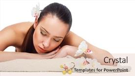  Presentation with microbial waste treatment - PPT theme enhanced with relax massage harmony - attractive woman getting spa treatment background and a  colored foreground