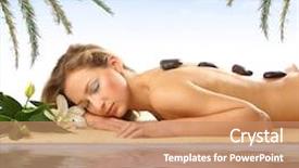  Presentation with involuntary treatment - Presentation having relax massage harmony - attractive woman getting spa treatment background and a  colored foreground