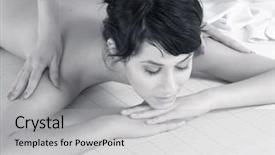  Presentation with culture and treatment - Amazing theme having relax massage harmony - attractive woman getting spa treatment backdrop and a  colored foreground