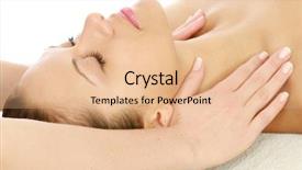 Presentation with treatment - PPT theme consisting of relax massage harmony - attractive woman getting spa treatment background and a lemonade colored foreground