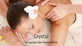  Presentation with involuntary treatment - PPT layouts with relax massage harmony - attractive woman getting spa treatment background and a lemonade colored foreground