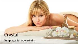  Presentation with involuntary treatment - Slide set enhanced with relax massage harmony - beautiful woman enjoying spa treatment background and a lemonade colored foreground