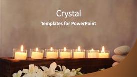  Presentation with flower candles - Presentation design having relax massage harmony - burning candles orchid flower background and a coral colored foreground