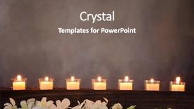  Presentation with flower candles - Amazing theme having relax massage harmony - row of burning candles backdrop and a gray colored foreground