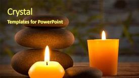  Presentation with life memorial candle light - PPT theme with relax massage harmony - spa still life with aromatic background and a tawny brown colored foreground