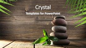  Presentation with spa stones leaves - Cool new presentation design with relax massage harmony - spa stones with green leaves backdrop and a tawny brown colored foreground