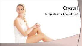  Presentation with spa - Audience pleasing PPT theme consisting of relax massage harmony - young attractive woman getting spa backdrop and a  colored foreground