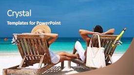  Presentation with tropical - Beautiful presentation design featuring relax on a tropical beach backdrop and a  colored foreground
