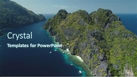  Presentation with asia tourism - Amazing presentation having relax-seascape-with-water-transport backdrop and a ocean colored foreground