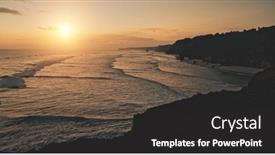  Presentation with cinematic - Slide set consisting of relax-serene-seascape-sunset-silhouette background and a dark gray colored foreground