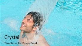  Presentation with swimmingpool - Colorful slide set enhanced with relax under a water backdrop and a light blue colored foreground