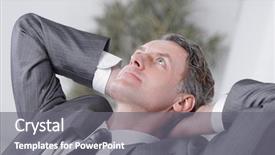  Presentation with success successful courageous successful - Slides featuring relaxarea sitting behind a desk background and a gray colored foreground