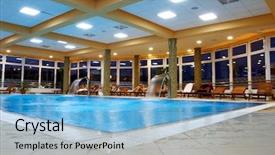  Presentation with waterfalls - PPT theme with  background and a  colored foreground