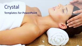  Presentation with indian head massage - Beautiful presentation theme featuring relaxation calm massage - massaging head backdrop and a  colored foreground