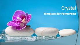  Presentation with zen stone - Cool new PPT theme with relaxation calm massage - spa still life with pink backdrop and a teal colored foreground