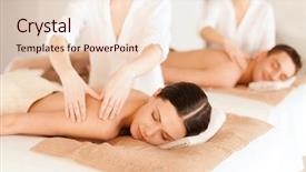  Presentation with beauty salon - Cool new slide set with relaxation concept - couple in spa backdrop and a lemonade colored foreground