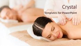  Presentation with nail salon beauty nails concept - Slide set with spa salon getting massage background and a lemonade colored foreground