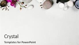  Presentation with spa concept - Amazing slide deck having relaxation concept top view flat backdrop and a white colored foreground