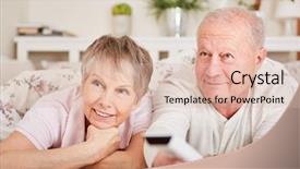  Presentation with senior citizen - Beautiful PPT theme featuring relaxation in their free backdrop and a lemonade colored foreground