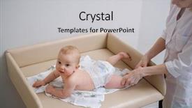  Presentation with familly getting a new born baby - Beautiful presentation theme featuring relaxation techniques - baby boy getting a massage backdrop and a light gray colored foreground