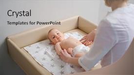  Presentation with baby - Colorful presentation theme enhanced with relaxation techniques - baby boy getting a massage backdrop and a light gray colored foreground