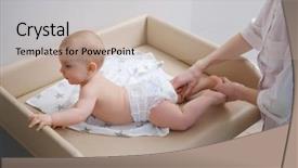  Presentation with familly getting a new born baby - Presentation theme having relaxation techniques - baby boy getting a massage background and a mint green colored foreground