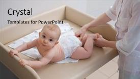  Presentation with familly getting a new born baby - Audience pleasing presentation consisting of relaxation techniques - baby boy getting a massage backdrop and a mint green colored foreground