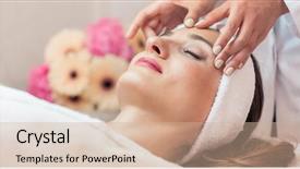  Presentation with massage therapist - Beautiful PPT layouts featuring relaxation techniques - close-up of the face backdrop and a soft green colored foreground