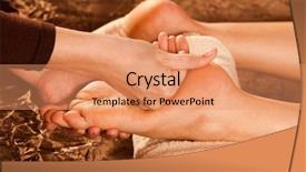  Presentation with foot massage - Amazing slide deck having relaxation techniques - foot massage technique backdrop and a coral colored foreground