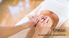  Presentation with pregnant woman - PPT theme having relaxation techniques - relaxed pregnant woman enjoying reiki background and a coral colored foreground