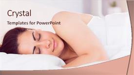  Presentation with relaxed sleeping - Presentation design having relaxed beautiful young woman sleeping background and a  colored foreground