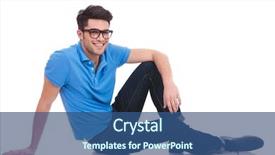  Presentation with man relaxing on massage table - Beautiful PPT layouts featuring relaxed casual man sitting down backdrop and a ocean colored foreground