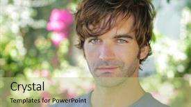  Presentation with good sales - Audience pleasing presentation theme consisting of relaxed good looking young man backdrop and a mint green colored foreground