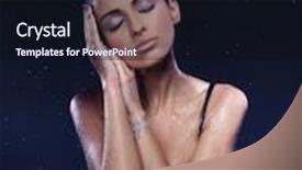  Presentation with starry night - Presentation theme with relaxed lady over a starry night background background and a wine colored foreground