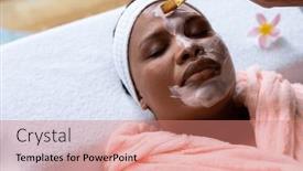  Presentation with african beauty - Presentation theme consisting of relaxed-plus-size-african-american background and a coral colored foreground