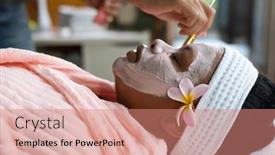  Presentation with african beauty - Slide set with relaxed-plus-size-african-american background and a coral colored foreground