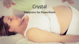  Presentation with reiki - Cool new PPT layouts with relaxed pregnant woman getting reiki backdrop and a soft green colored foreground
