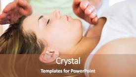  Presentation with reiki - Presentation design consisting of relaxed pregnant woman getting reiki background and a red colored foreground