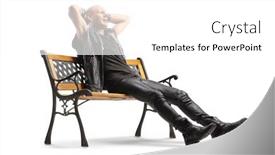  Presentation with punk - PPT theme featuring relaxed-punk-sitting background and a white colored foreground