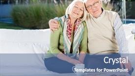  Presentation with nursing - Slides featuring heath eye - relaxed senior man sitting background and a ocean colored foreground