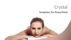  Presentation with spa concept - Colorful slide set enhanced with relaxed-woman-lying-for-massage backdrop and a white colored foreground