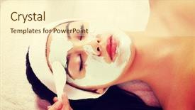  Presentation with cleansing - Slide set enhanced with relaxed woman with a deep cleansing nourishing face mask applied to her face beauty and skincare concept background and a cream colored foreground
