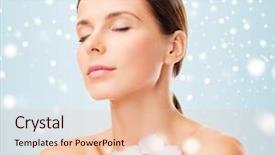  Presentation with flower woman - Colorful slide deck enhanced with relaxed woman with orhid flower backdrop and a  colored foreground