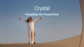  Presentation with honeymoon - Slides consisting of relaxed young pasionate couple enjoying the sunset beauty on their honeymoon on a desert with orange background background and a ocean colored foreground