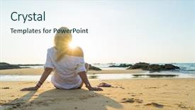  Presentation with sensuality woman black angel relaxing - Amazing PPT layouts having relaxes and enjoys the sun backdrop and a sky blue colored foreground