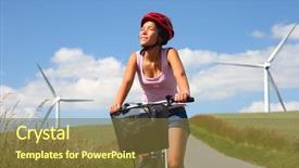  Presentation with bike - Theme with relaxing and enjoying the sun background and a tawny brown colored foreground