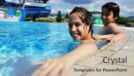  Presentation with splashing - Presentation consisting of relaxing and splashing in water background and a soft green colored foreground