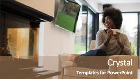  Presentation with populations african american - PPT theme having relaxing at fireplace young black background and a coral colored foreground