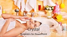  Presentation with sensuality woman black angel relaxing - Amazing presentation theme having relaxing at home luxury bath backdrop and a coral colored foreground